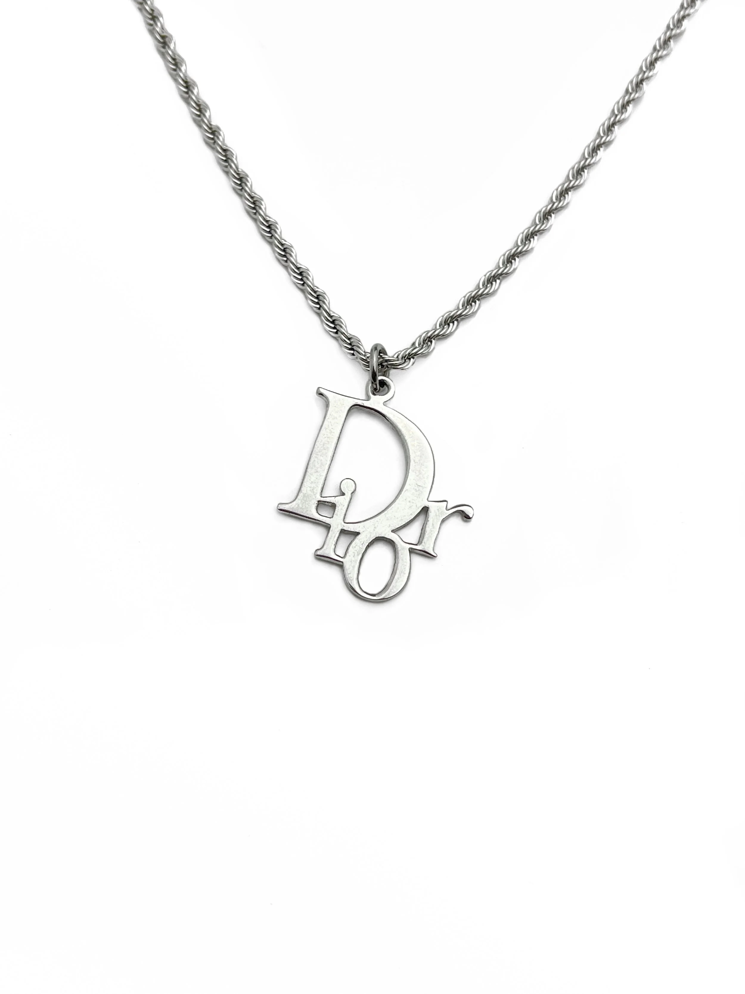 ✨未使用✨タグ付き‼️Dior ♡ Vintage ♡ necklace Christian Dior DIOR Logo Necklace Silver Vintage nnhi2n